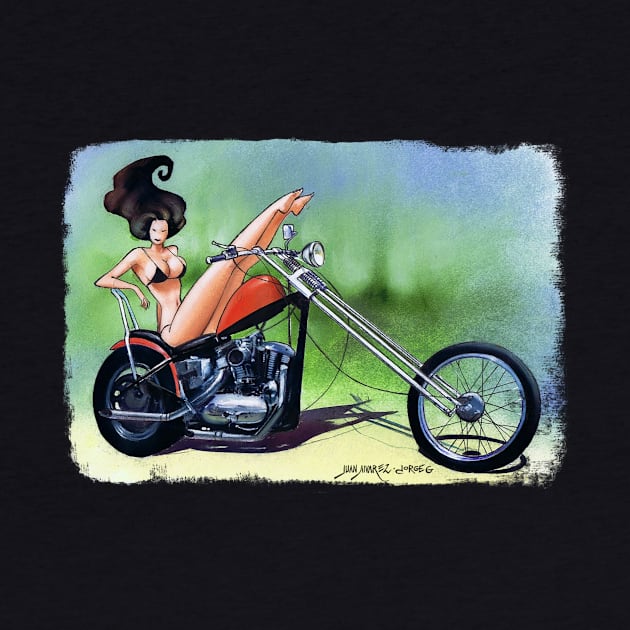 Bikini Motorcycle Girl by Juan Alvarez & Jorge Gomez Shop